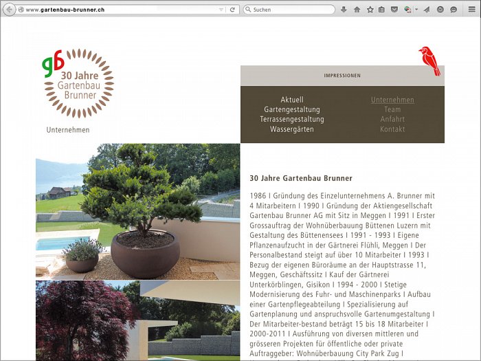 Gartenbau-Brunner Webseite